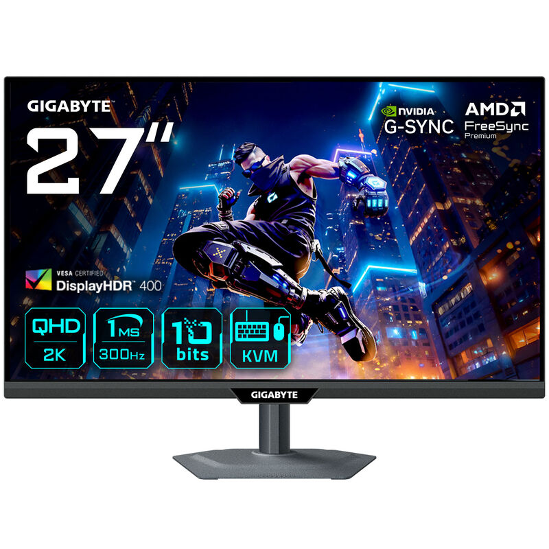 Gigabyte M27Q3 27 tommers gamingskjerm forfra