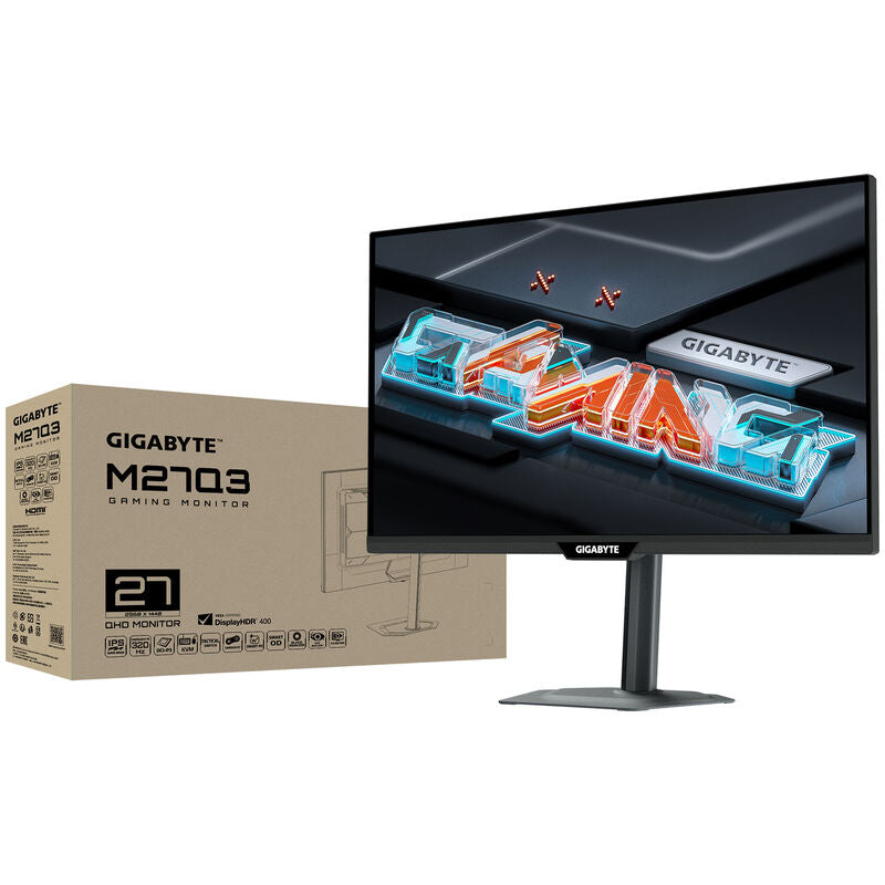 Gigabyte M27Q3 skjerm med HDMI og USB-C tilkoblinger