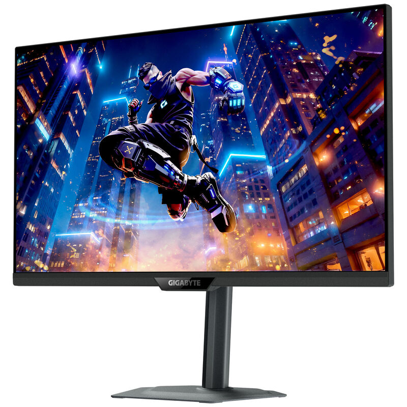 Nærbilde av Gigabyte M27UP 27" UHD gamingskjerm panel