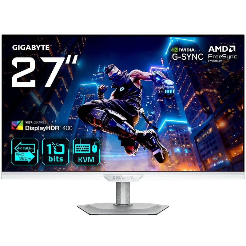 Gigabyte M27UP ICE gamingskjerm 27 tommer front