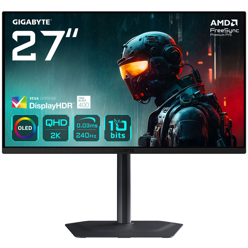 Gigabyte MO27Q2 27" gamingskjerm forfra