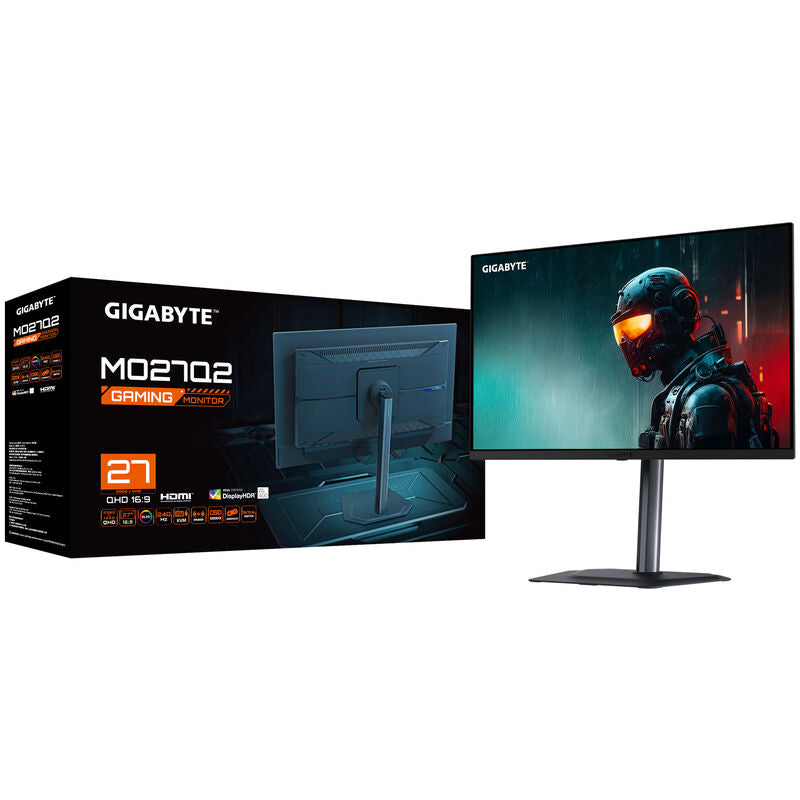 Oversikt over Gigabyte MO27Q2 27" gamingskjerm med LED-lys