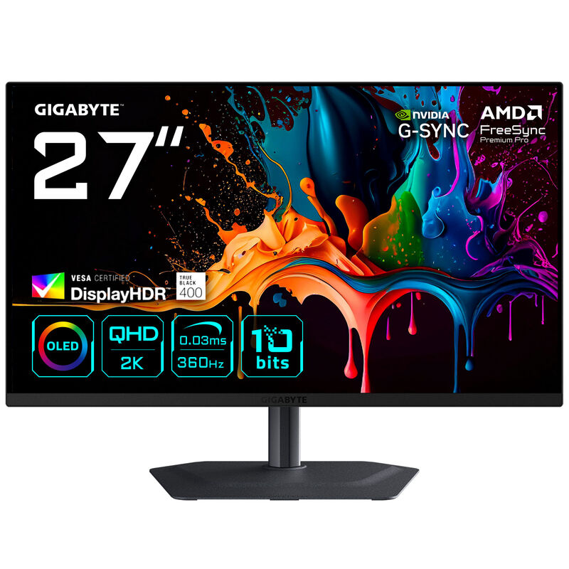 Gigabyte MO27Q3 gamingskjerm forfra