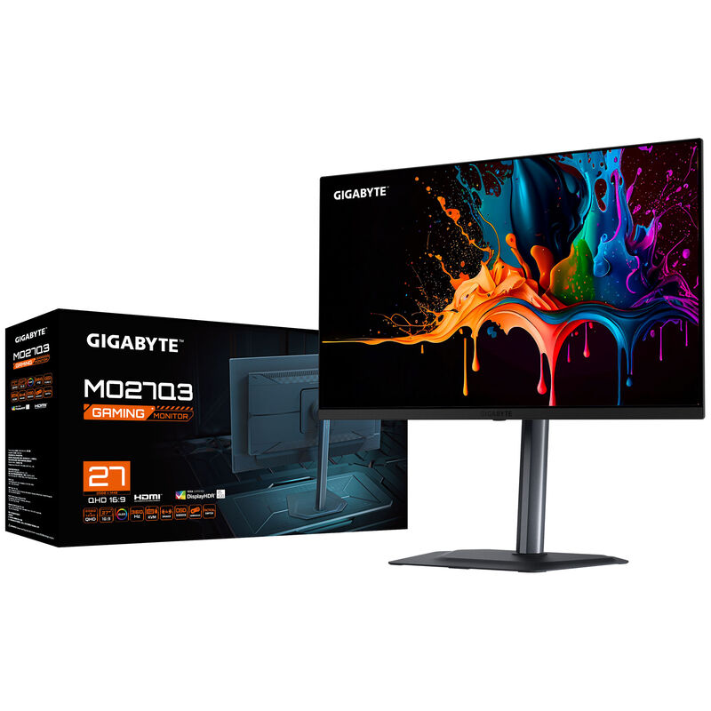 Gigabyte MO27Q3 gamingskjerm sideprofil
