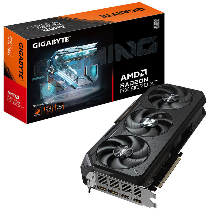 Gigabyte Radeon RX 9070 XT GAMING OC grafikkort forfra