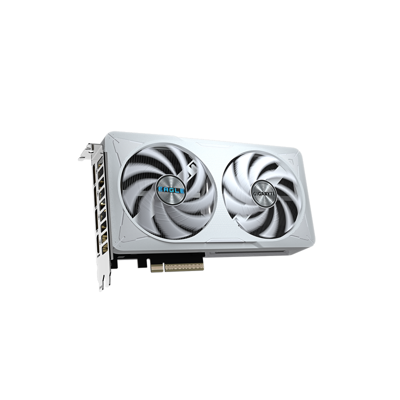 Gigabyte RTX 5060 Eagle OC ICE grafikkort hvit bakside
