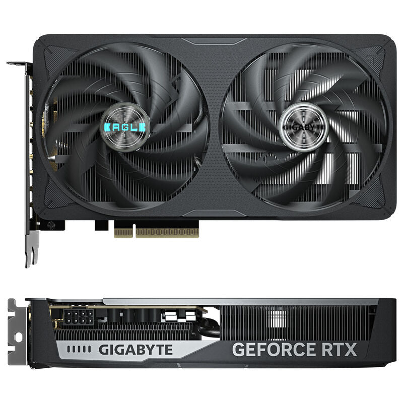 Detaljbilde av Gigabyte RTX 5060 Ti Eagle OC grafikkort vifte