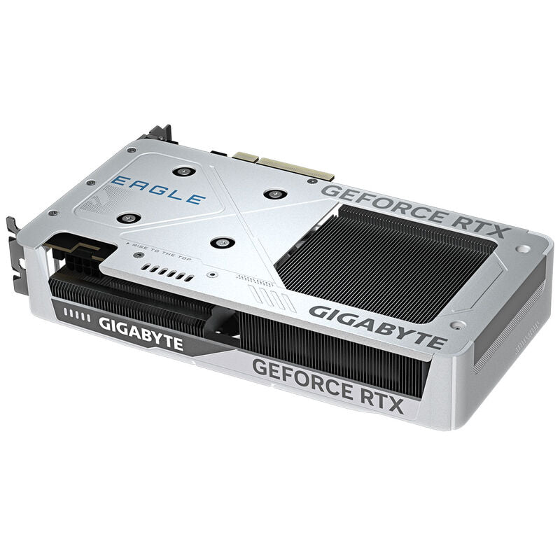 Detalj av Gigabyte RTX 5060 Ti Eagle OC ICE grafikkort HDMI og DisplayPort