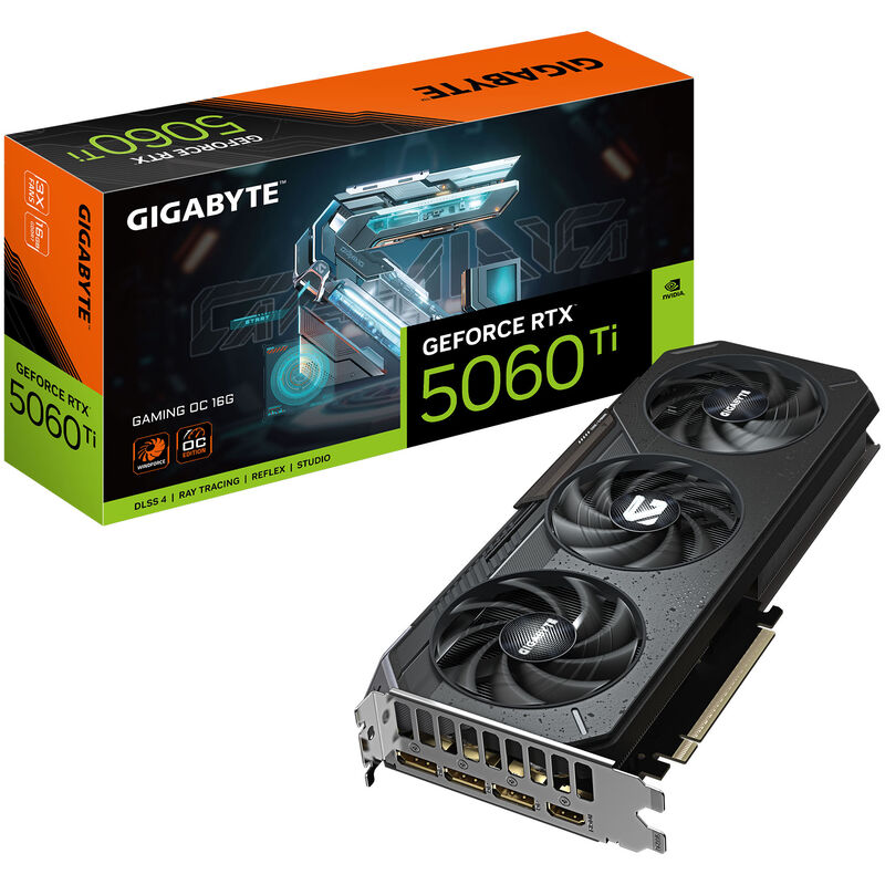 Gigabyte RTX 5060 Ti Gaming OC grafikkort forfra