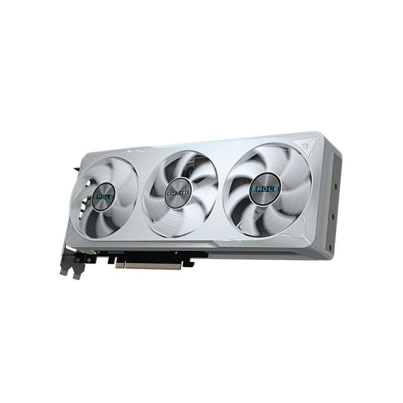 Gigabyte RTX 5070 Eagle OC Ice SFF grafikkort montert i PC