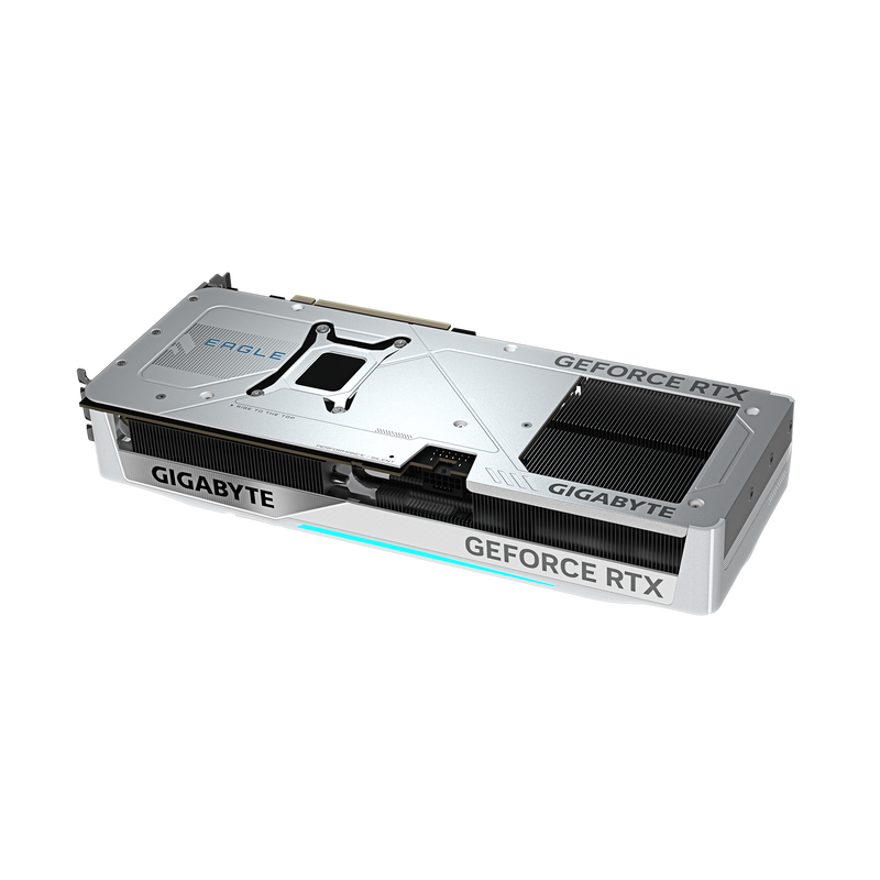 Nærbilde av Gigabyte RTX 5070 Ti Eagle OC Ice SFF grafikkort