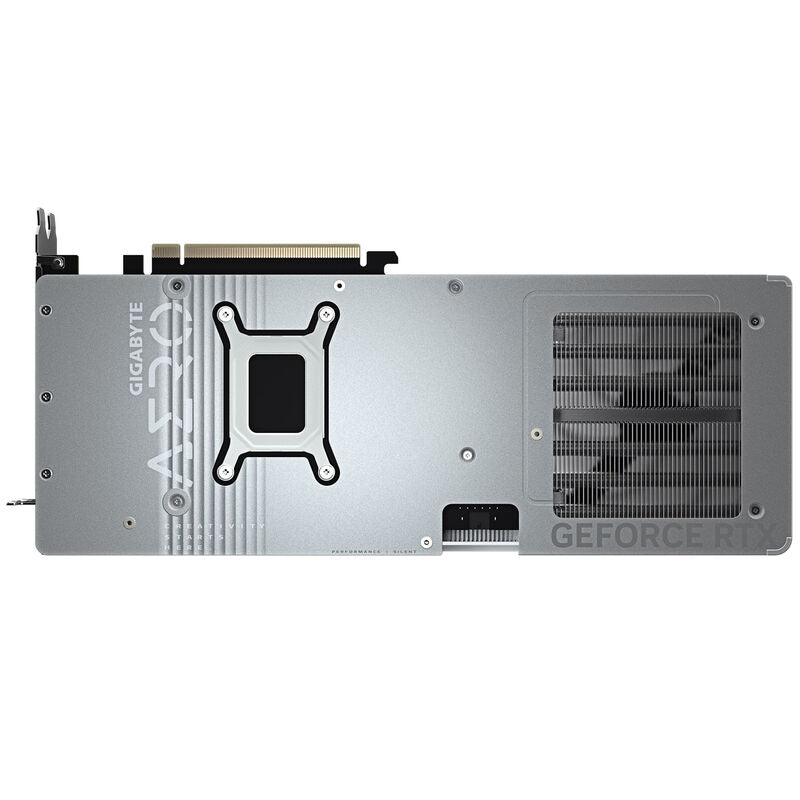 Gigabyte RTX 5080 Aero OC SFF grafikkort sett ovenfra hvit