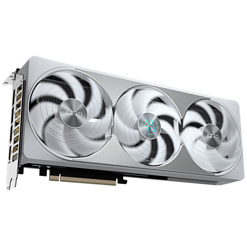 Gigabyte RTX 5080 Aero OC SFF grafikkort sideprofil hvit
