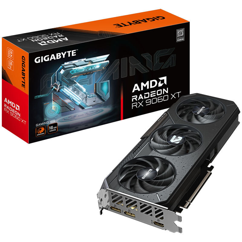 Gigabyte RX 9060 XT Gaming 16G grafikkort forfra