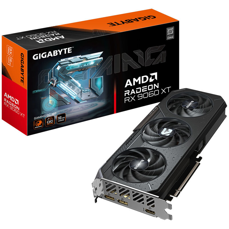 Gigabyte RX 9060 XT Gaming OC grafikkort forfra