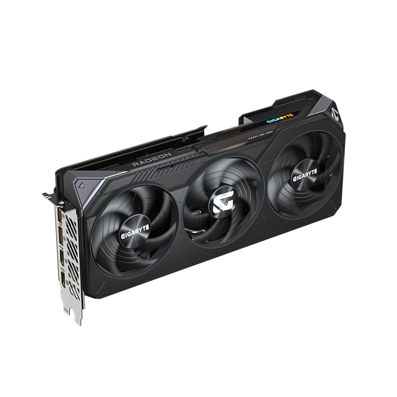 RGB-belysning på Gigabyte RX 9070 Gaming OC grafikkort detalj