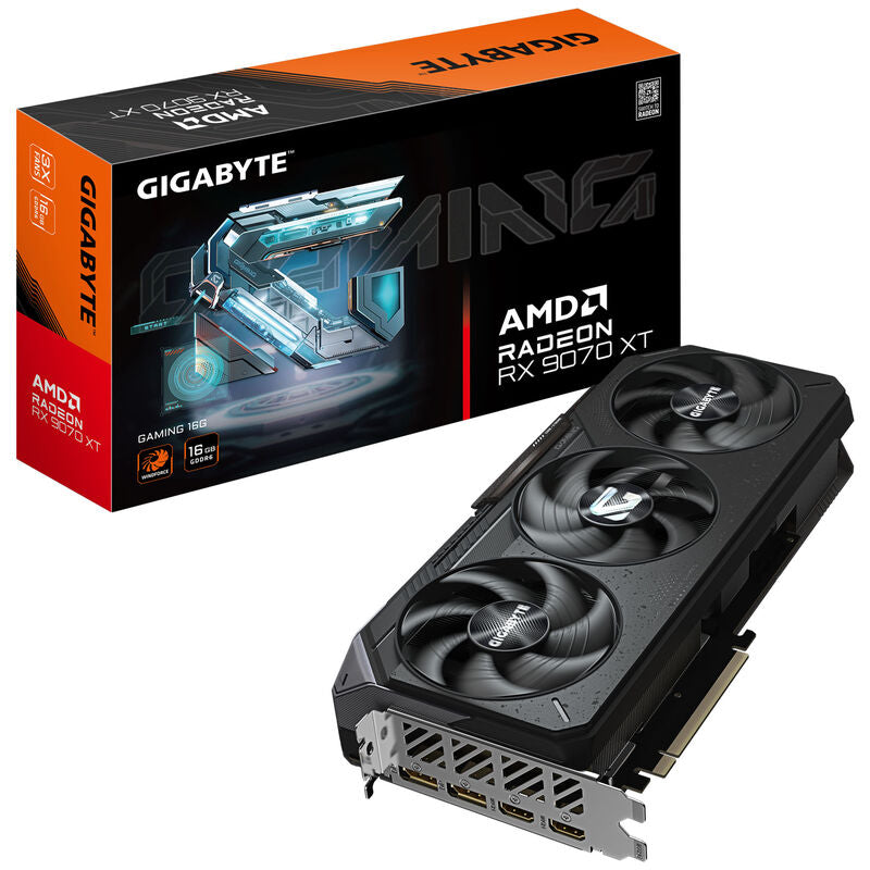Gigabyte RX 9070 XT Gaming 16G grafikkort forfra