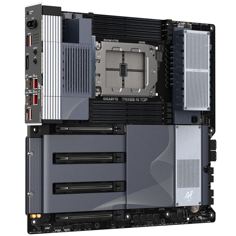 Gigabyte TRX50 AI Top hovedkort bakside