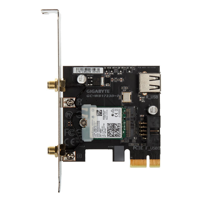 Gigabyte WB1733D-I WiFi Bluetooth 5.0 PCIe-adapter bakside