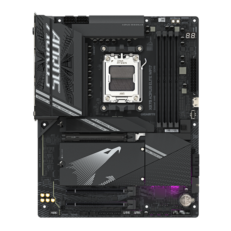 Gigabyte X870 A Elite WiFi7 hovedkort bakside
