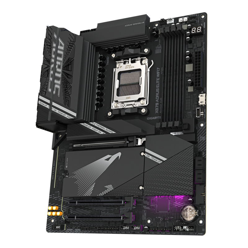 Gigabyte X870 A Elite WiFi7 hovedkort montert i PC