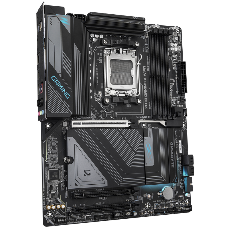 Detalj av Gigabyte X870 Gaming X WiFi 7 hovedkort