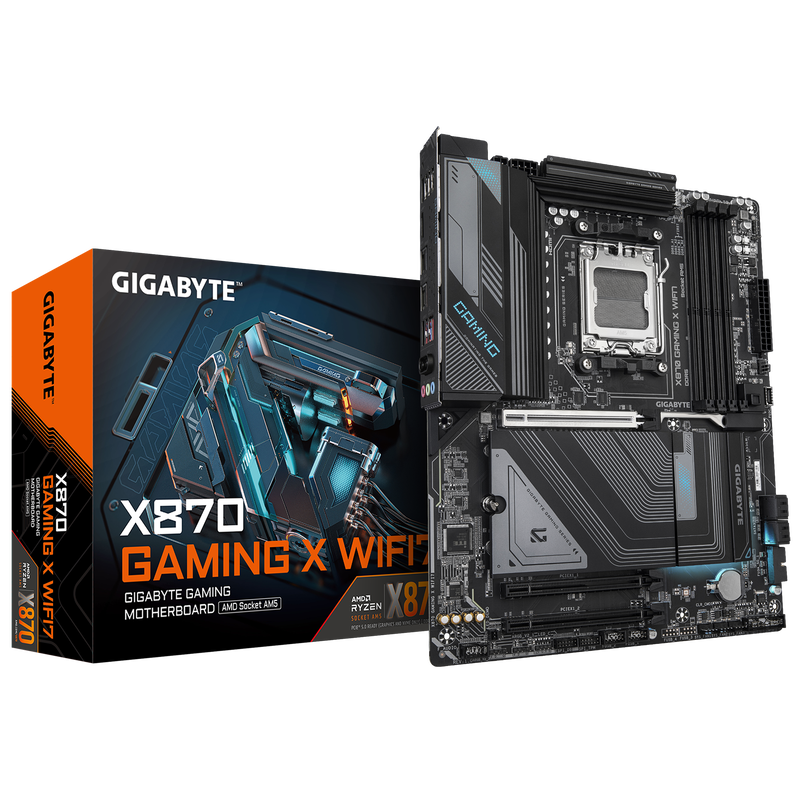 Gigabyte X870 Gaming X WiFi 7 hovedkort forfra
