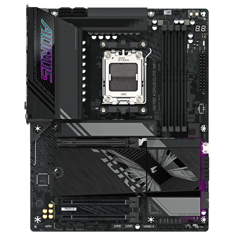 Gigabyte X870E A Elite WiFi7 hovedkort bakside