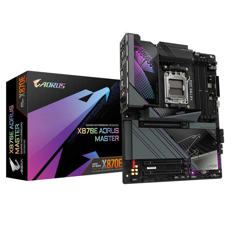 Gigabyte X870E AORUS Master hovedkort forfra
