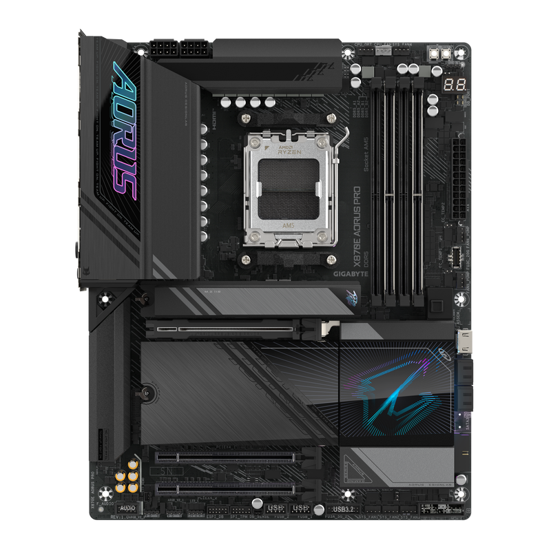 Gigabyte X870E AORUS Pro hovedkort bakside