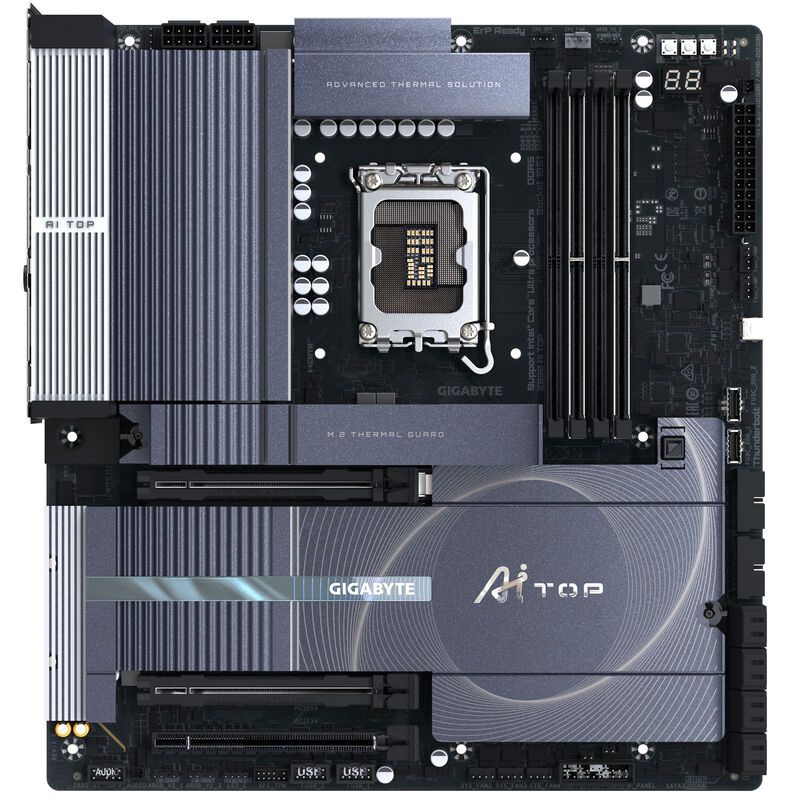 Detaljbilde av Gigabyte Z890 AI Top hovedkort VRM