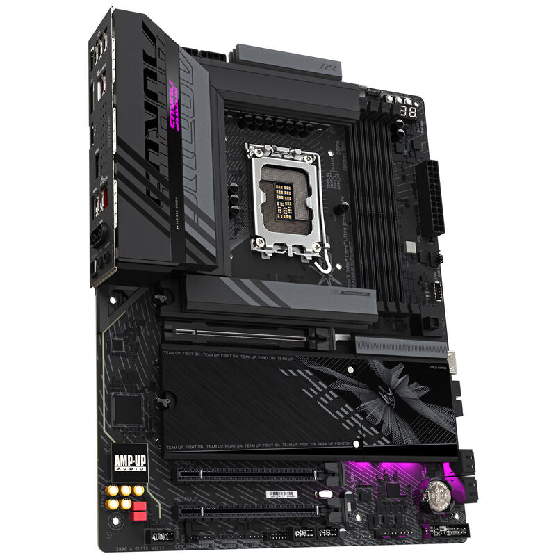 Gigabyte Z890 Aorus Elite WiFi7 bakside med porter