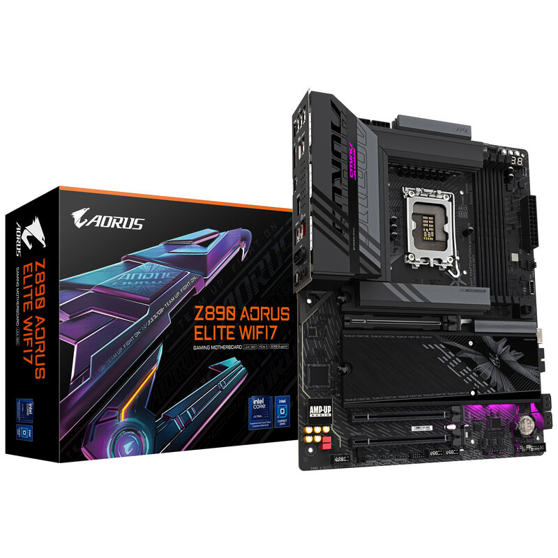 Gigabyte Z890 Aorus Elite WiFi7 hovedkort forfra