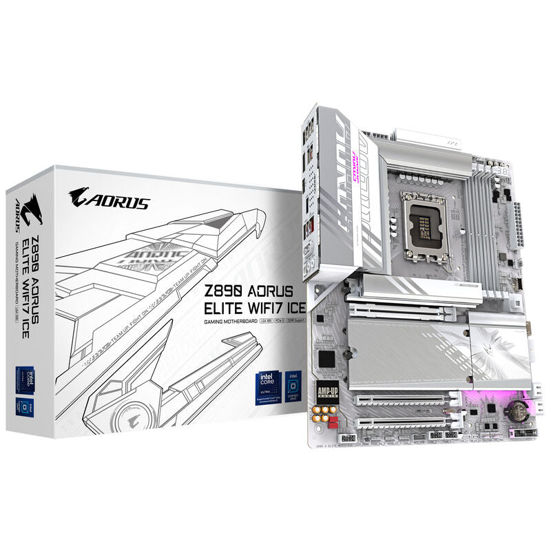 Gigabyte Z890 Aorus Elite WiFi7 ICE hovedkort forfra