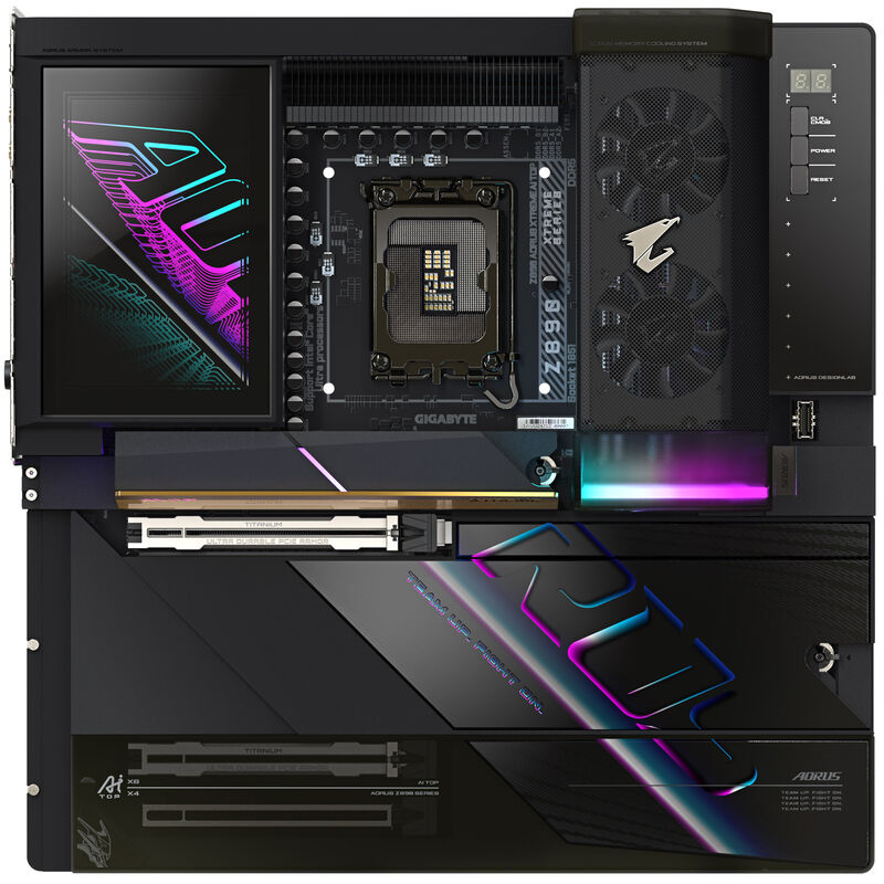 Detaljbilde av Gigabyte Z890 Aorus Xtreme AI Top hovedkort