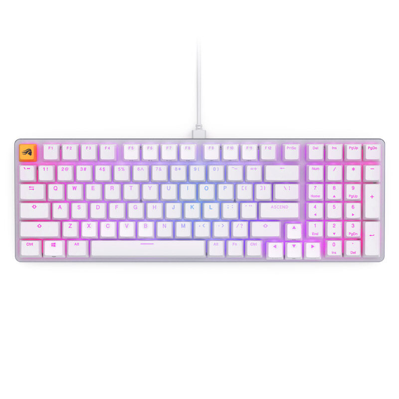 Glorious GMMK 2 Full-Size gamingtastatur Fox Switches US hvit bakside