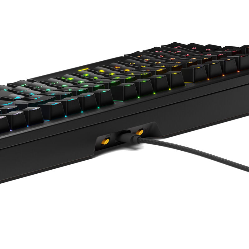 Nærbilde av tastaturtaster på Glorious GMMK 3 100 % gamingtastatur Fox Switch Hot-Swap svart