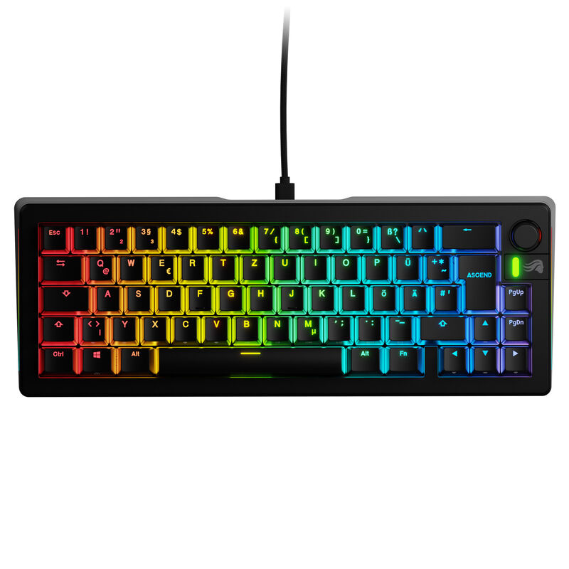 Glorious GMMK 3 65% gamingtastatur Fox Switches ANSI svart bakside