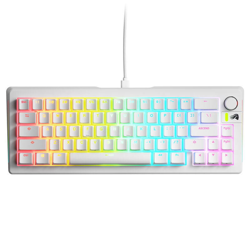 Glorious GMMK 3 65% gamingtastatur Fox Switches ANSI svart USB-C kabel
