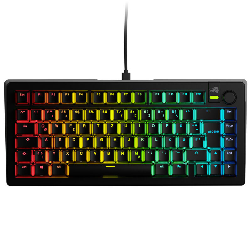 Glorious GMMK 3 75% gamingtastatur Fox Switches ANSI svart bakside