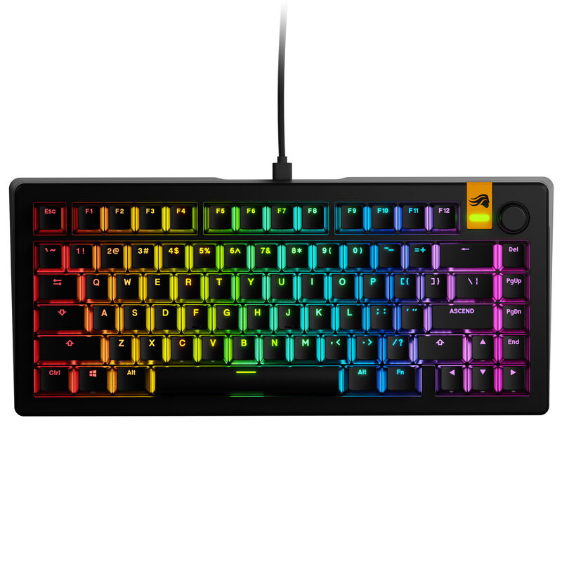 Glorious GMMK 3 HE 75% gamingtastatur bakside med kabelfeste