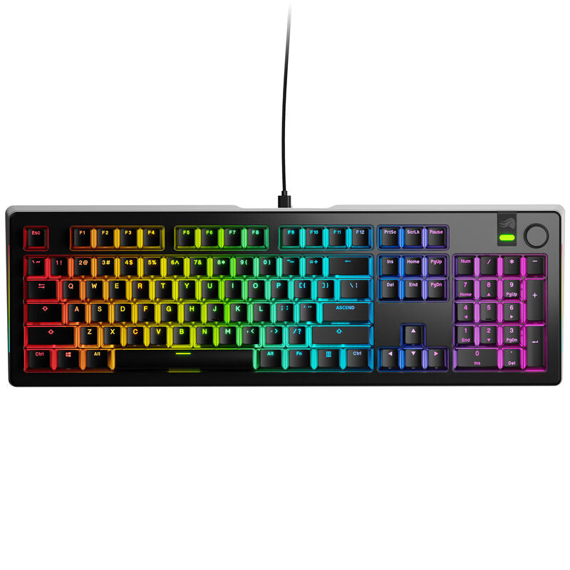 Glorious GMMK 3 Pro 100 % mekanisk gamingtastatur Fox Switches svart bakside
