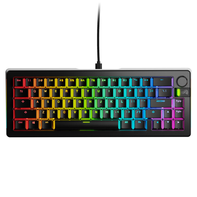 Glorious GMMK 3 Pro 65 % gamingtastatur ANSI Fox svart bakside
