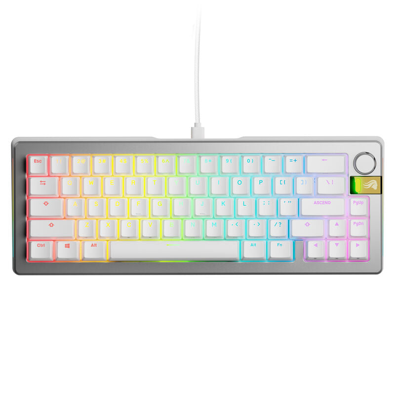 Glorious GMMK 3 Pro HE 65 % gamingtastatur bakside sølv