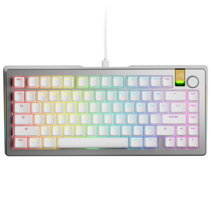 Bakside av Glorious GMMK 3 Pro HE 75 % gamingtastatur sølv