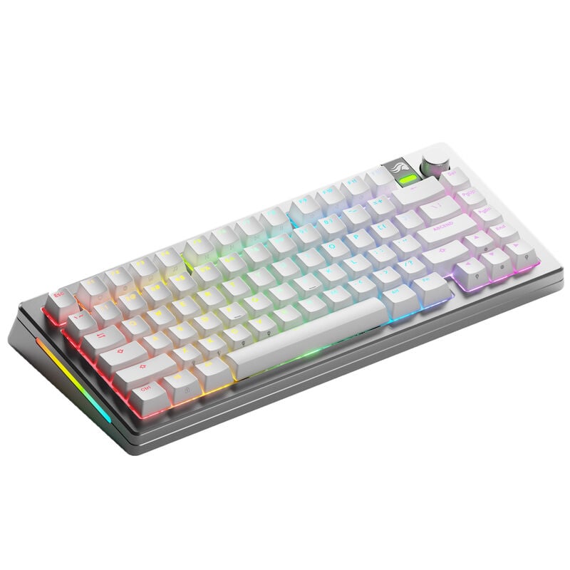 Glorious GMMK 3 Pro Wireless 75 % gamingtastatur Fox sølv forfra