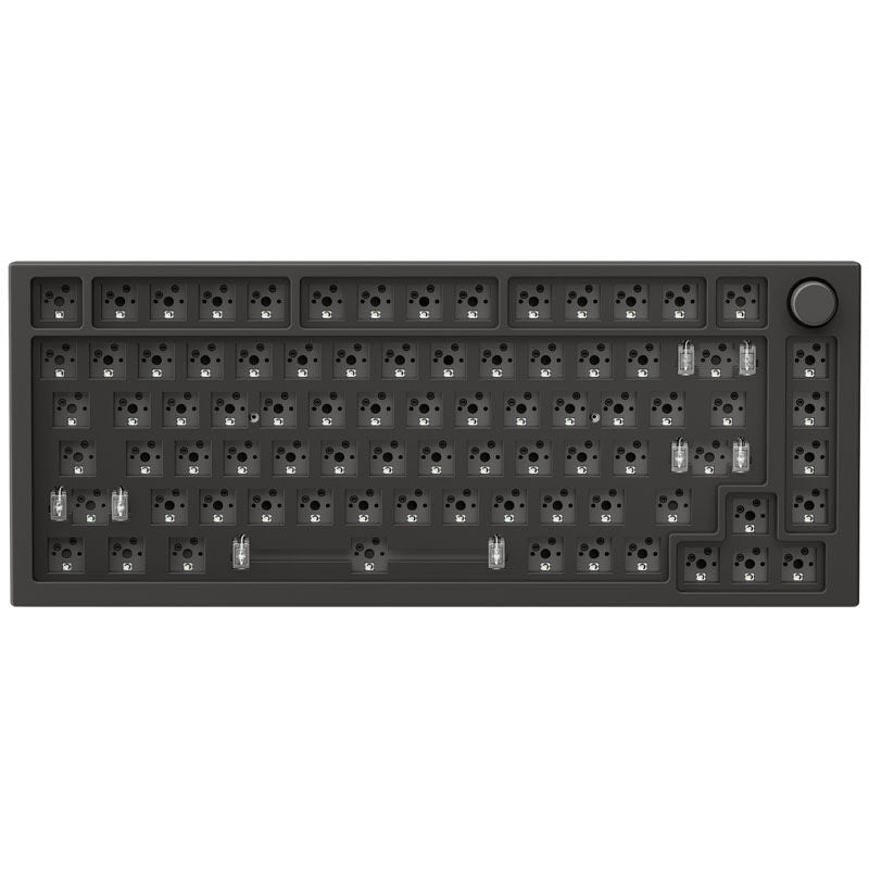 Nærbilde av Glorious GMMK Pro Black Slate 75% barebone tastatur ANSI svart brytere