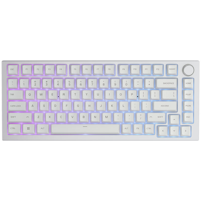 Glorious GMMK Pro White Ice 75% tastatur bakside oversikt