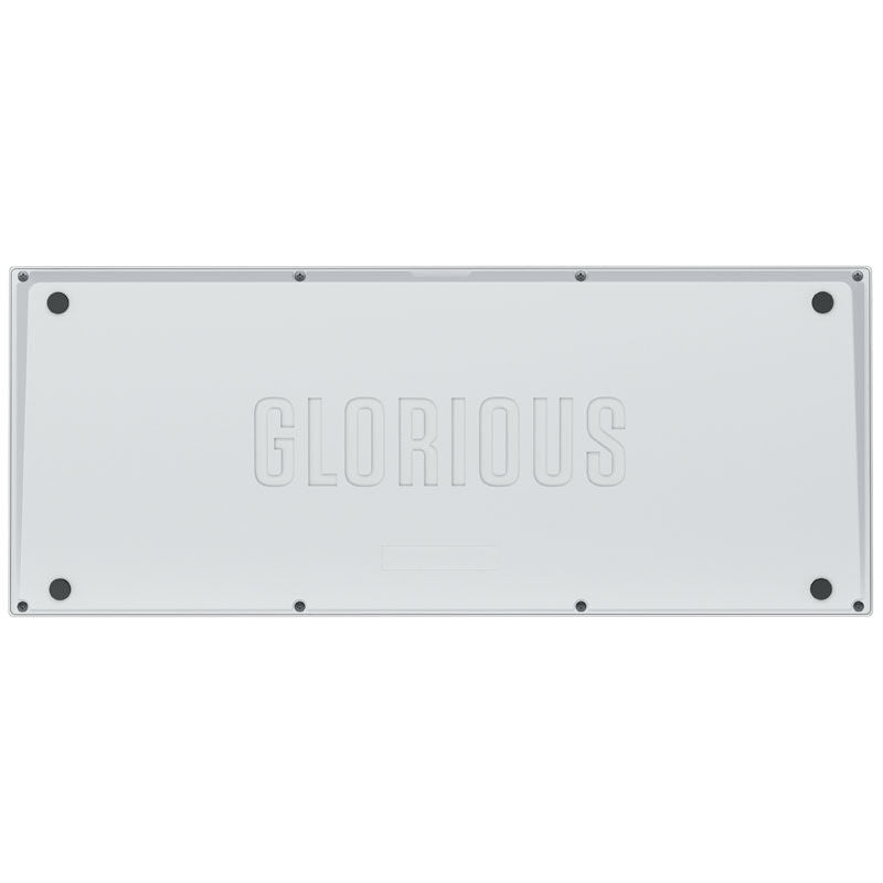 Nærbilde av tastaturtaster på Glorious GMMK Pro White Ice 75% tastatur