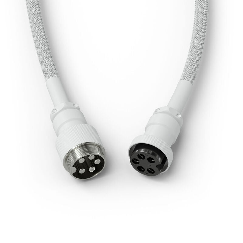 Glorious GMMK Pro White on Black gamingtastatur med hvitt coiled-kabel